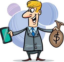 Businessman with tablet and money vector