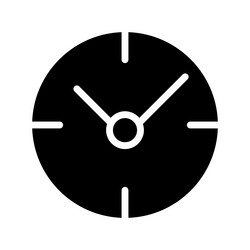 Clock face black glyph icon Royalty Free Vector Image