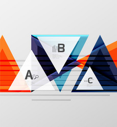 color triangles background design vector