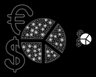 mesh net currency pie chart with majestic vector image