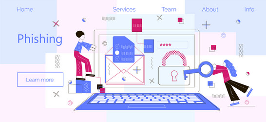 phising via email concept hacker stealing data vector image