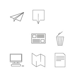 web linear icon set simple outline icons vector image