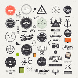 Hipster label set vector