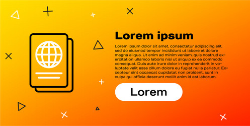 line passport with biometric data icon isolated vector image