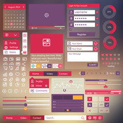 Modern UI Elements - Flat Icons & Buttons vector image