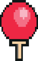 ping pong racket 8 bits pixelated style icon vector