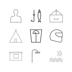 Sport and wellness linear icon set simple outline vector