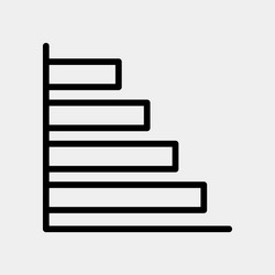bar chart icon in line style for any projects vector image