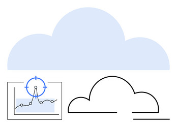 cloud with graph indicating data analysis vector image