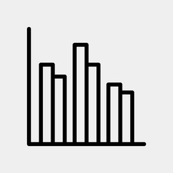 bar chart icon in line style for any projects vector image