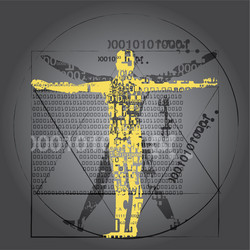 itruvian man computer age vector image