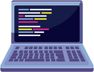 laptop programming code web technology vector