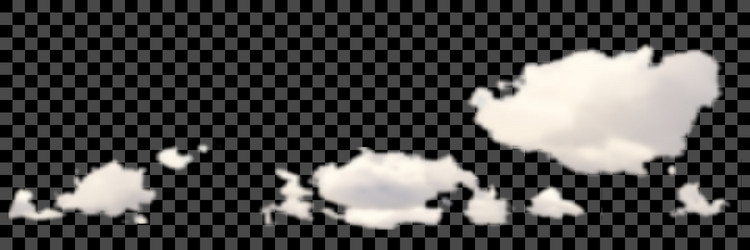 Set of transparent different clouds on black vector