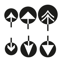 up arrow icons upload direction set simple vector image