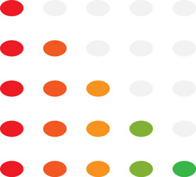 5-step simple progress level indicator with color vector image