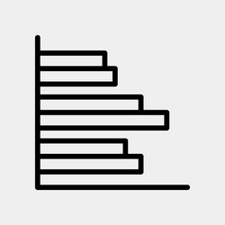bar chart icon in line style for any projects vector image