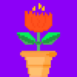 flower in a pot pixel art and creating your own vector image
