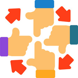 group of people with hands in a circle for unity vector image
