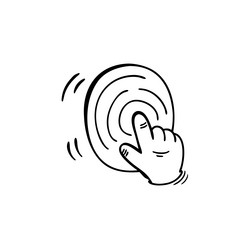 hand pressing a button on circular device vector image
