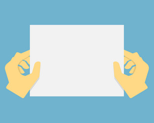 Human hands holding blank advertising card vector