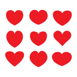 Red Heart Icon Collection Vector Image