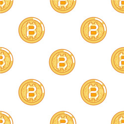 seamless pattern bitcoin coin technology digital vector image