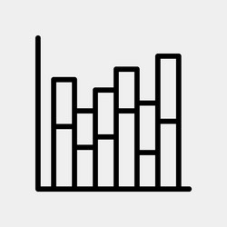 bar chart icon in line style for any projects vector image