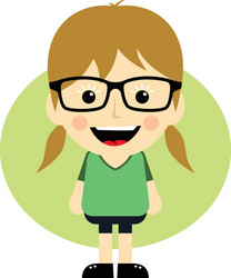 geek cartoon nerd character vector image