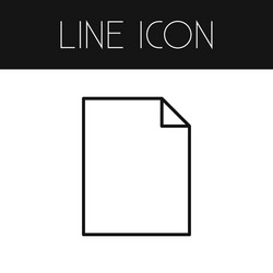 isolated file outline sheets element can vector image
