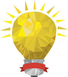 light bulb abstract geometric with label vector image