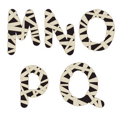 unusual mummy style alphabetpart 3 of 5 Vector Image