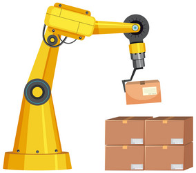 a robotic machine using in factory vector image