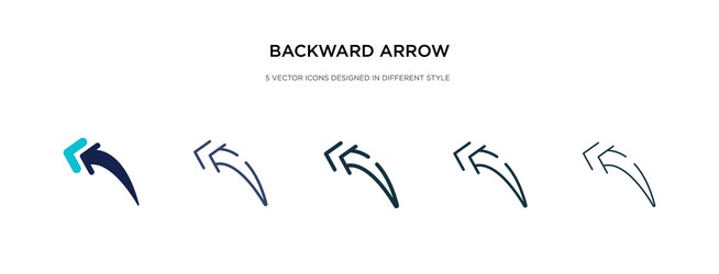 backward arrow icon in different style two vector image