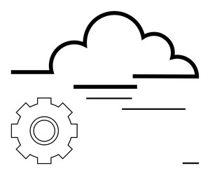 cloud computing with gear symbolizing technology vector image