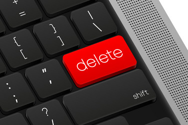 delete button computer keyboard word on pc vector image