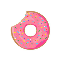 donut with sprinkles isolated on white background vector image