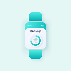 Files backup smartwatch interface template mobile vector