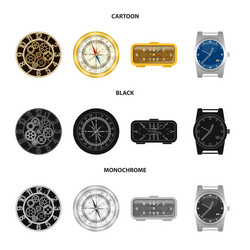 isolated object of clock and time sign collection vector image