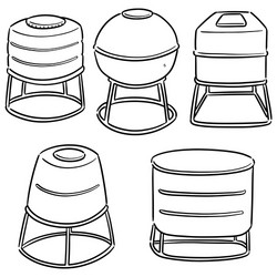 Set water storage tanks vector