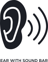 ear with sound bar isolated icon simple element vector image