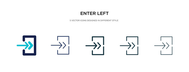 enter left icon in different style two colored vector image