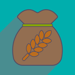 flat with shadow icon and mobile application bag vector image