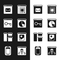 set graph chart infographic secure your site vector image