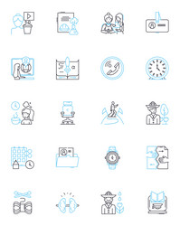 statiry linear icons set statistics data vector image