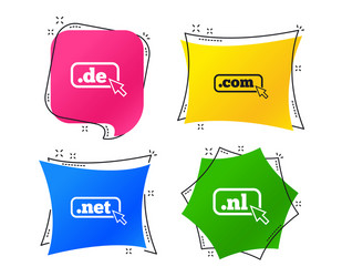 top-level domains signs de com net and nl vector image