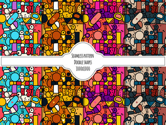a set of seamless patterns with geometric shapes vector image