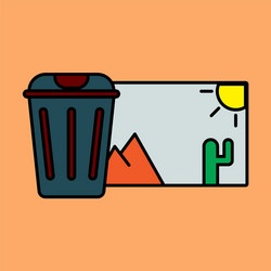 delete image flat icon on color background vector image