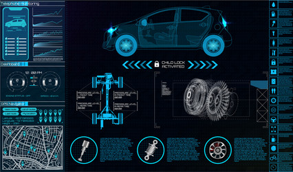 futuristic user interface car service hud ui vector image