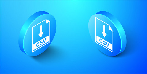 Isometric csv file document icon download vector