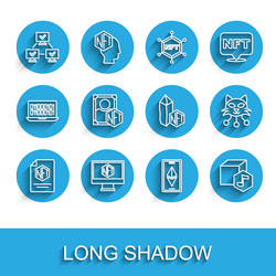 set line nft contract monitor with art store app vector image